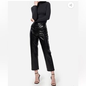 NWT CAMI NYC CROC EMBOSSED VEGAN LEATHER BLACK PANTS SOFT SUPPLE STUNNING